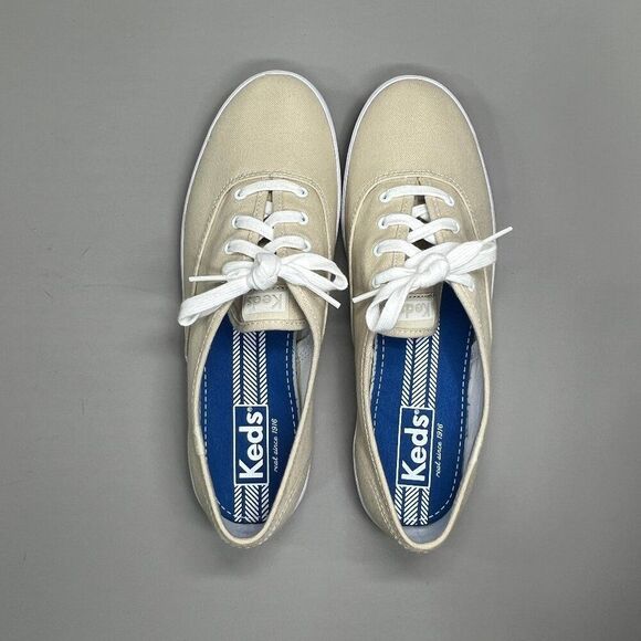 Keds Champion Sneakers Women's Size 9.5 Cream Canvas Low Casual Summer Shoes - Picture 8 of 12